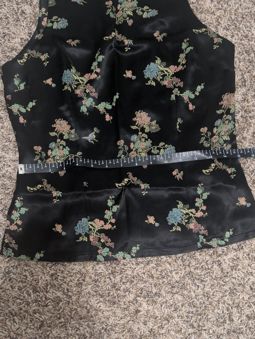 Timing Finesse vintage black floral two piece sleeveless top and mini skirt set - Picture 7 of 16